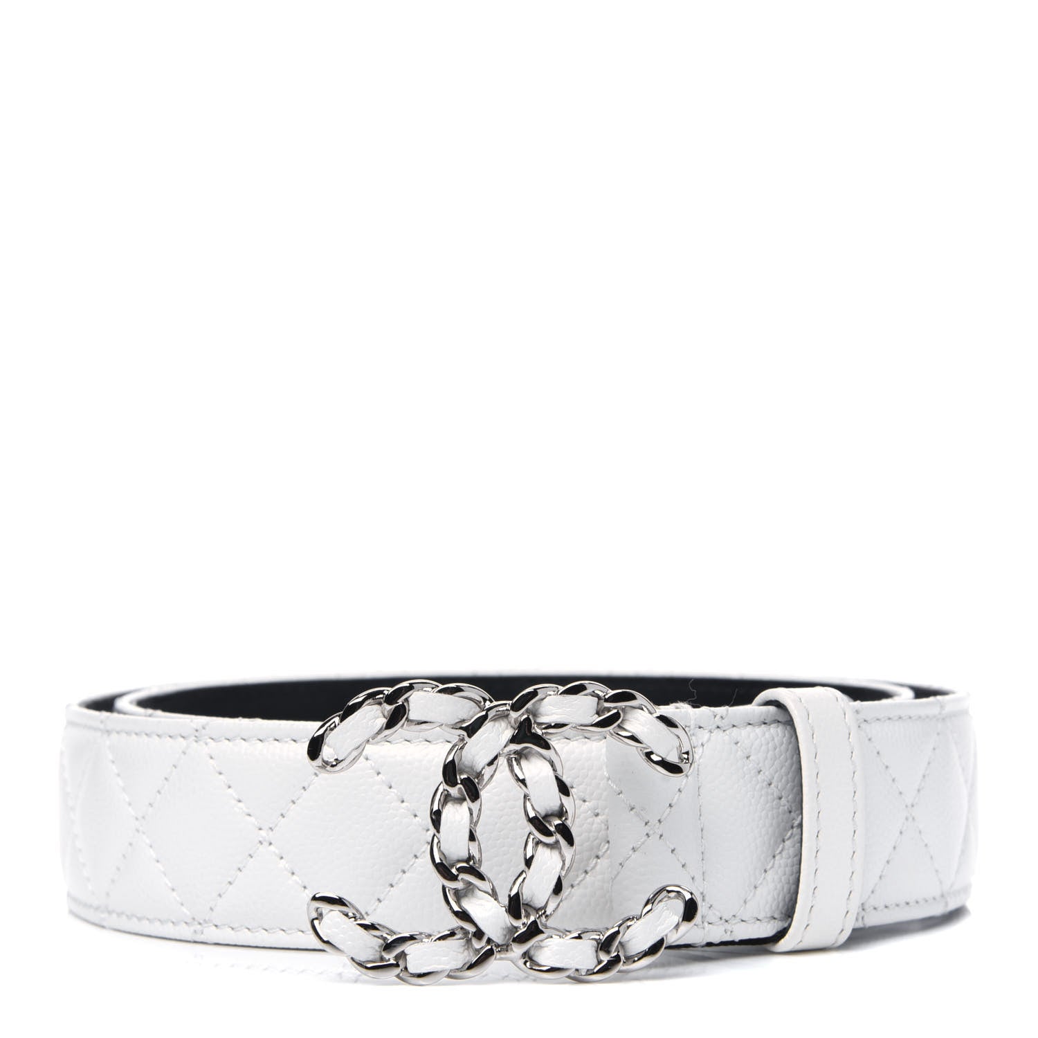 Chanel Caviar Quilted CC Chain Belt 85 34 White 1 of 6