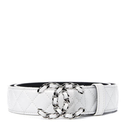 Chanel Caviar Quilted CC Chain Belt 85 34 White 1 of 6