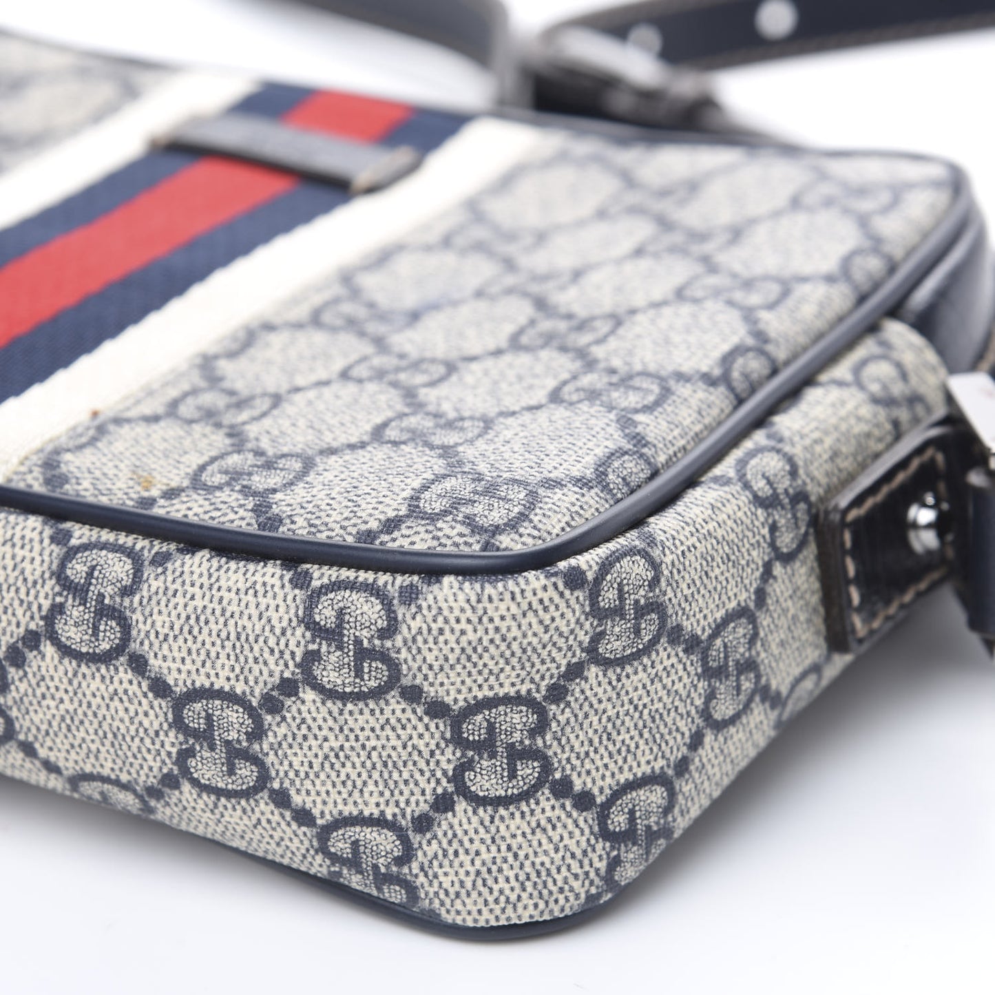 GG Supreme Monogram Web Small Shoulder Bag Navy