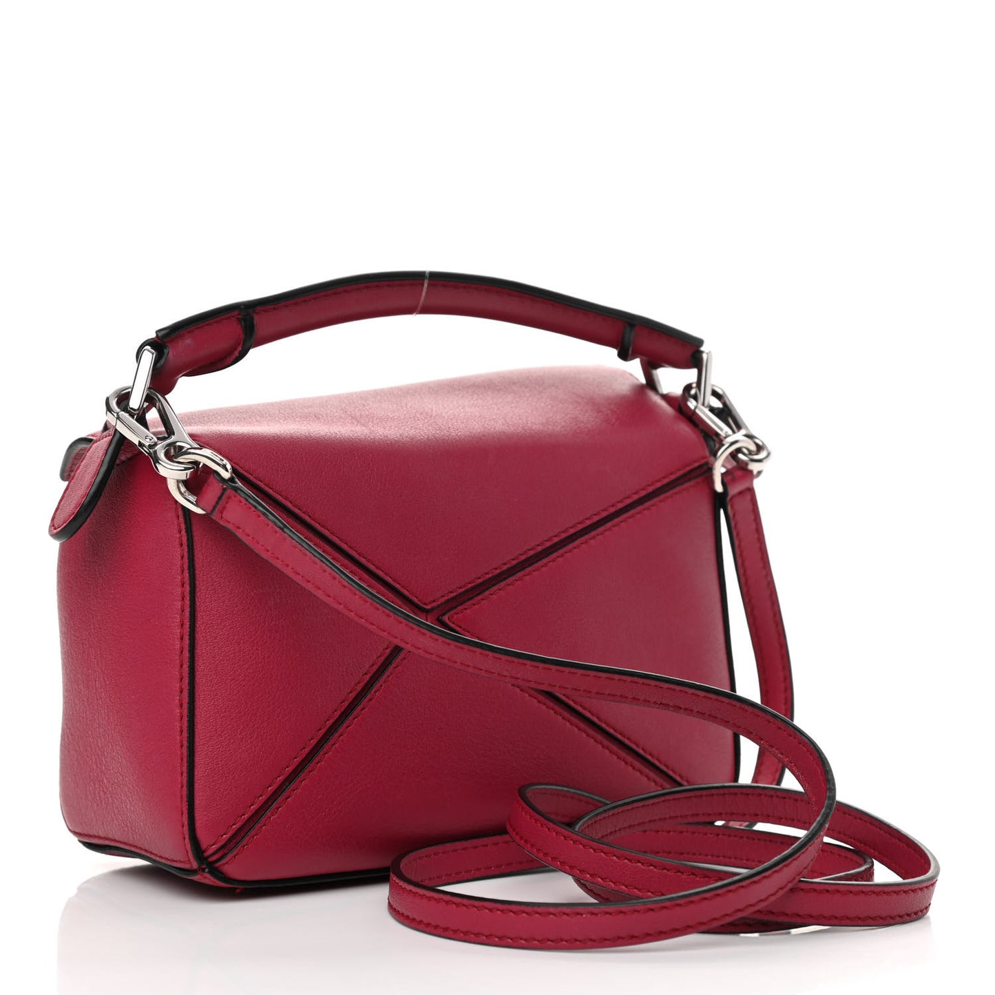 Calfskin Mini Puzzle Bag Raspberry