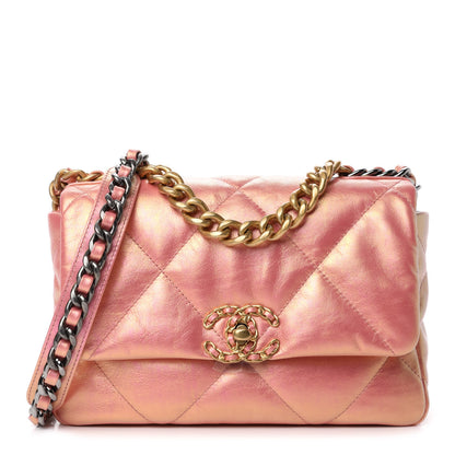 Chanel Iridescent Calfskin Quilted Medium Chanel 19 Flap Pink 1 of 10