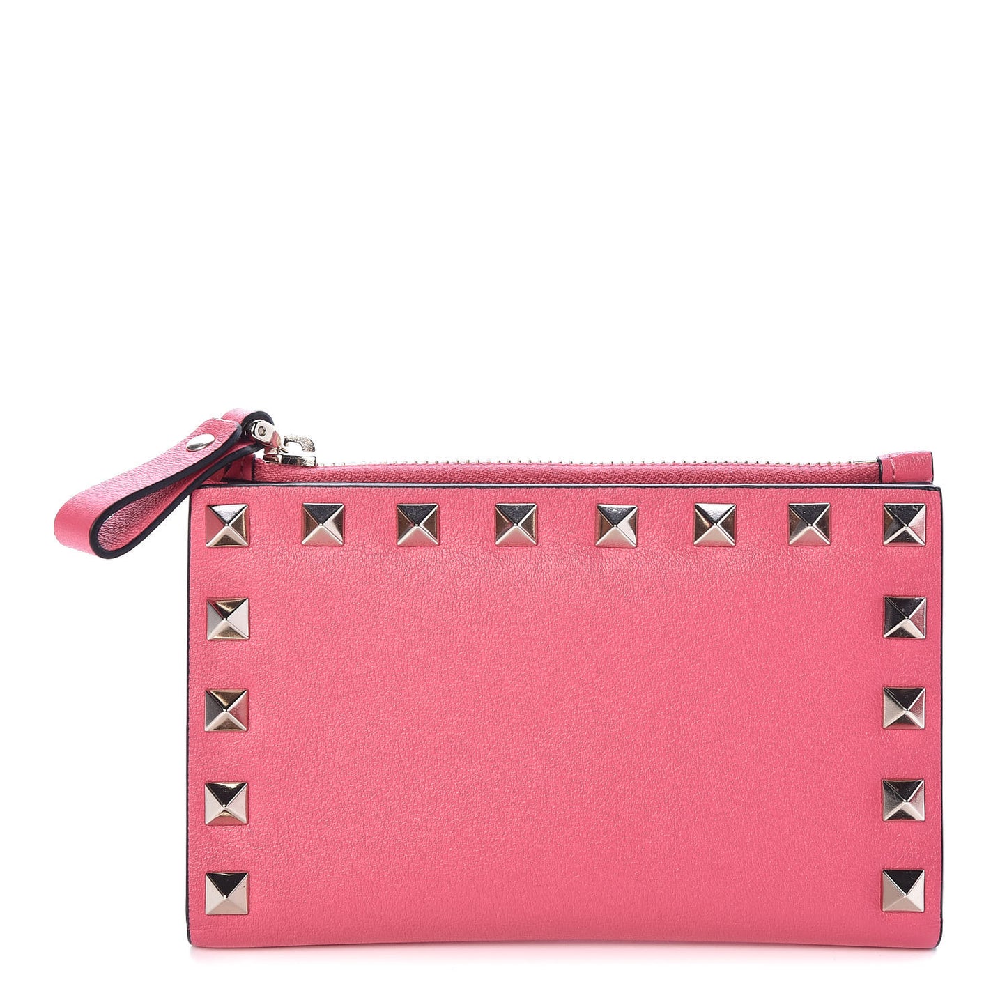 Vitello Rockstud Coin Case Card Holder Shadow Pink