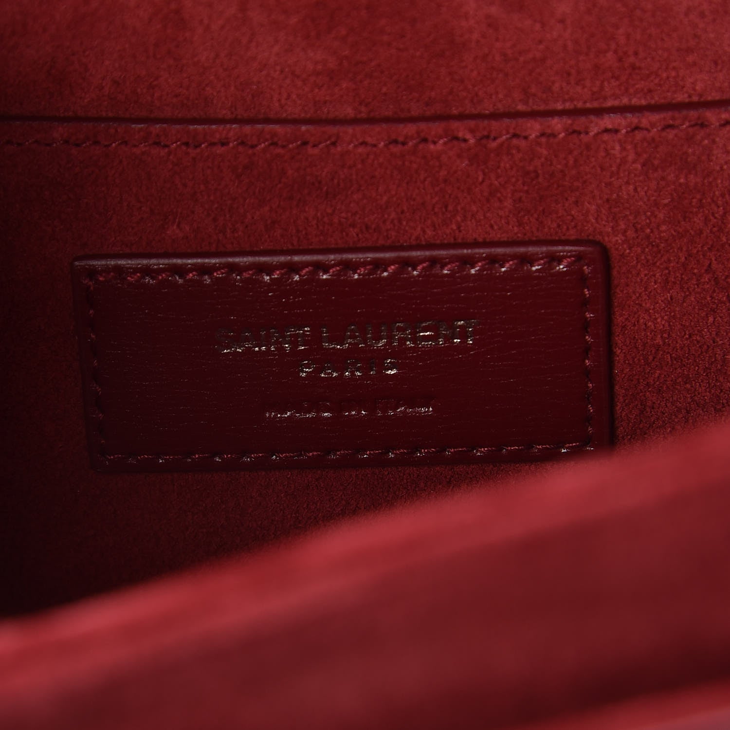 Saint Laurent Calfskin Medium Bellechasse Satchel Burgundy 7 of 12