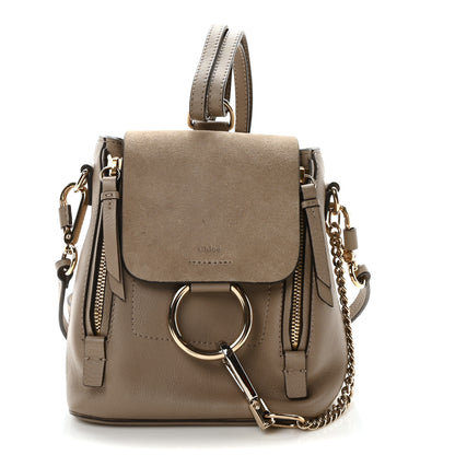 Chloe Suede Calfskin Mini Faye Backpack Motty Grey 1 of 10
