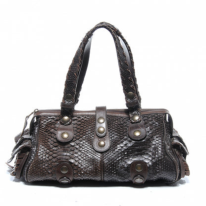 Chloe Python Silverado Frame Bag Brown 6 of 8