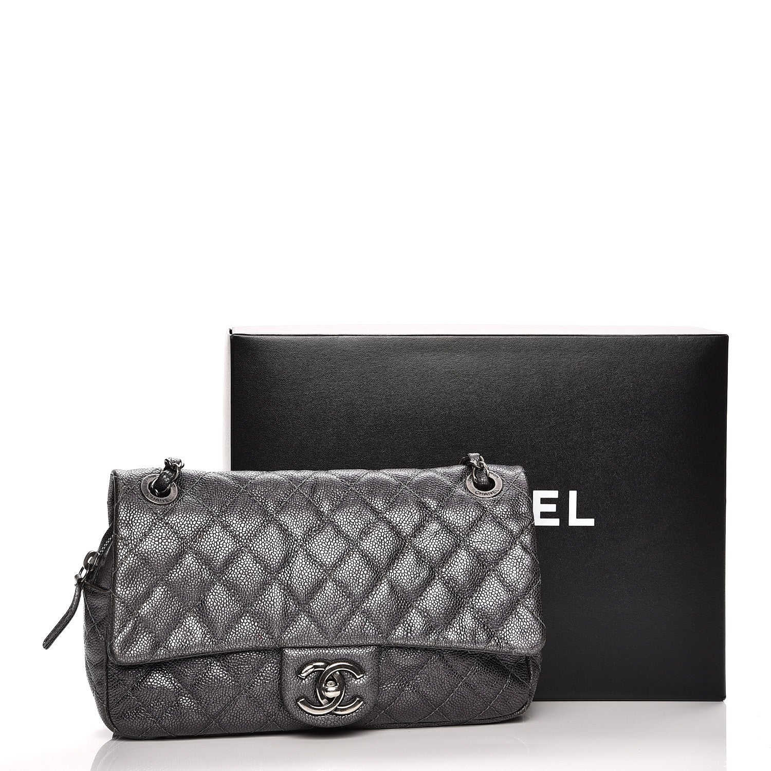 Chanel Iridescent Caviar Quilted Small Chic Flap Argent 5 of 13