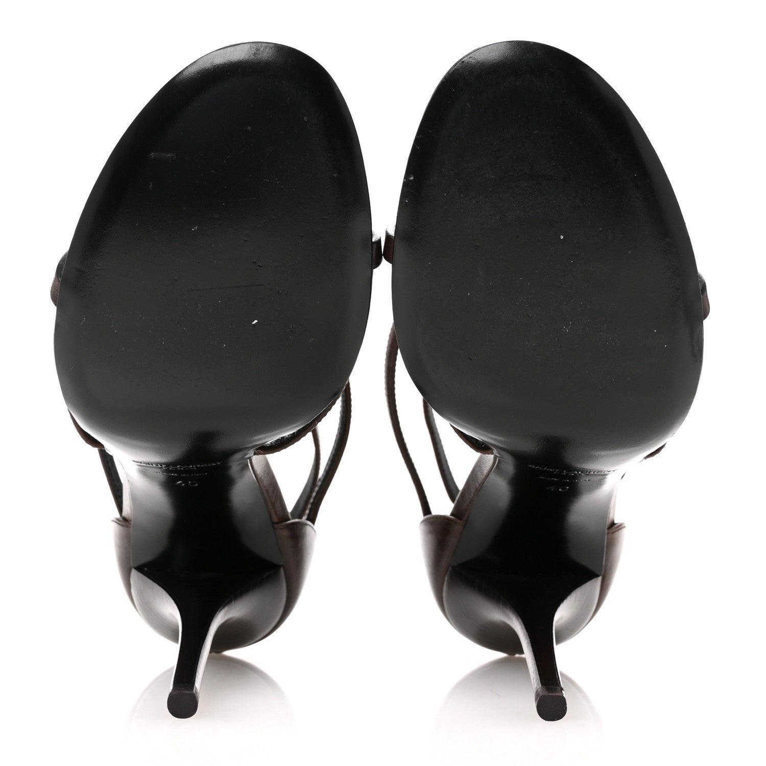 Saint Laurent Calfskin Cassandra 100 Ankle Strap Sandals 40 Moro 6 of 12
