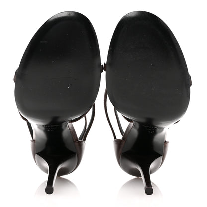 Saint Laurent Calfskin Cassandra 100 Ankle Strap Sandals 40 Moro 6 of 12