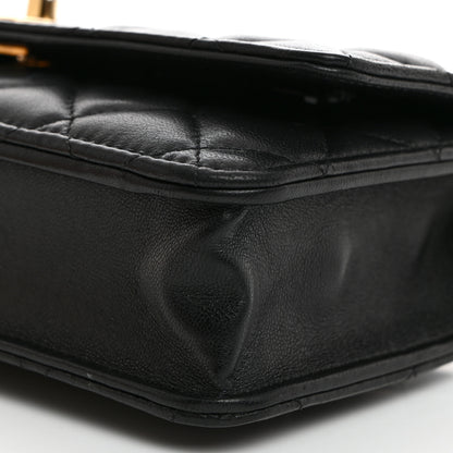 Chanel Lambskin Quilted CC Pearl Crush Wallet on Chain WOC Black 11 of 11