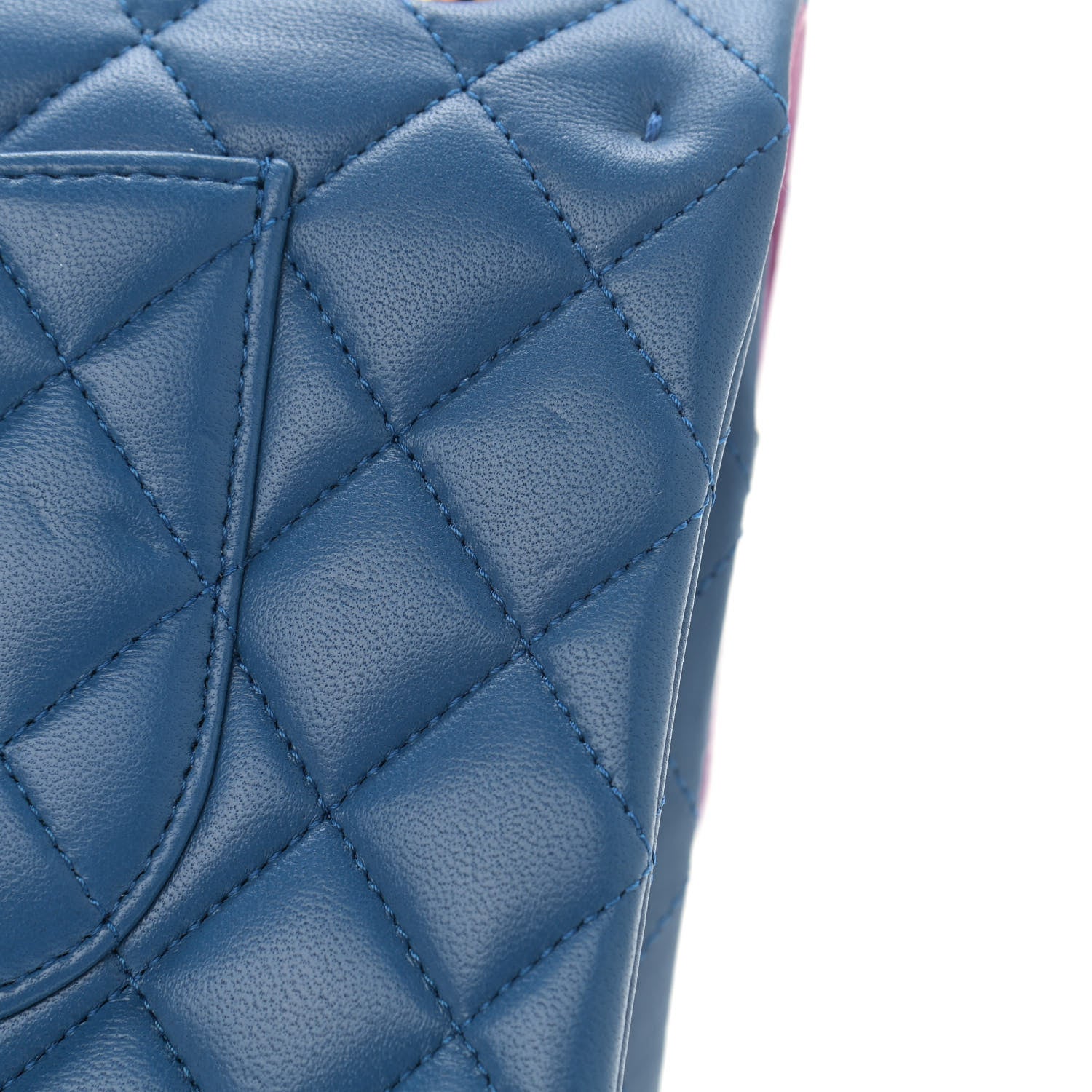 Chanel Lambskin Quilted Medium Double Flap Blue Pink 7 of 15