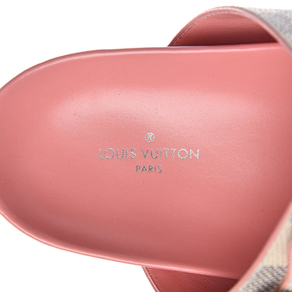 Louis Vuitton Damier Azur Bom Dia Flat Mules 37 Rose Clair 8 of 12