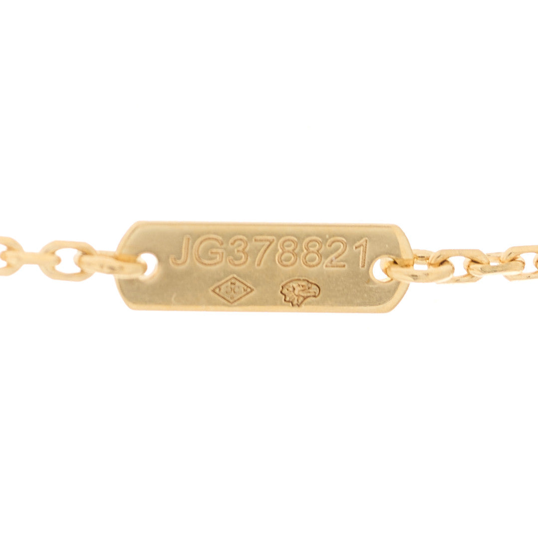 18K Yellow Gold Mother of Pearl Vintage Alhambra Pendant Necklace
