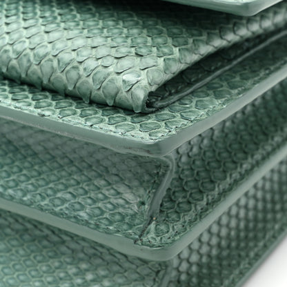 Saint Laurent Calfskin Snakeskin Small Monogram Sunset Sea Green 14 of 16