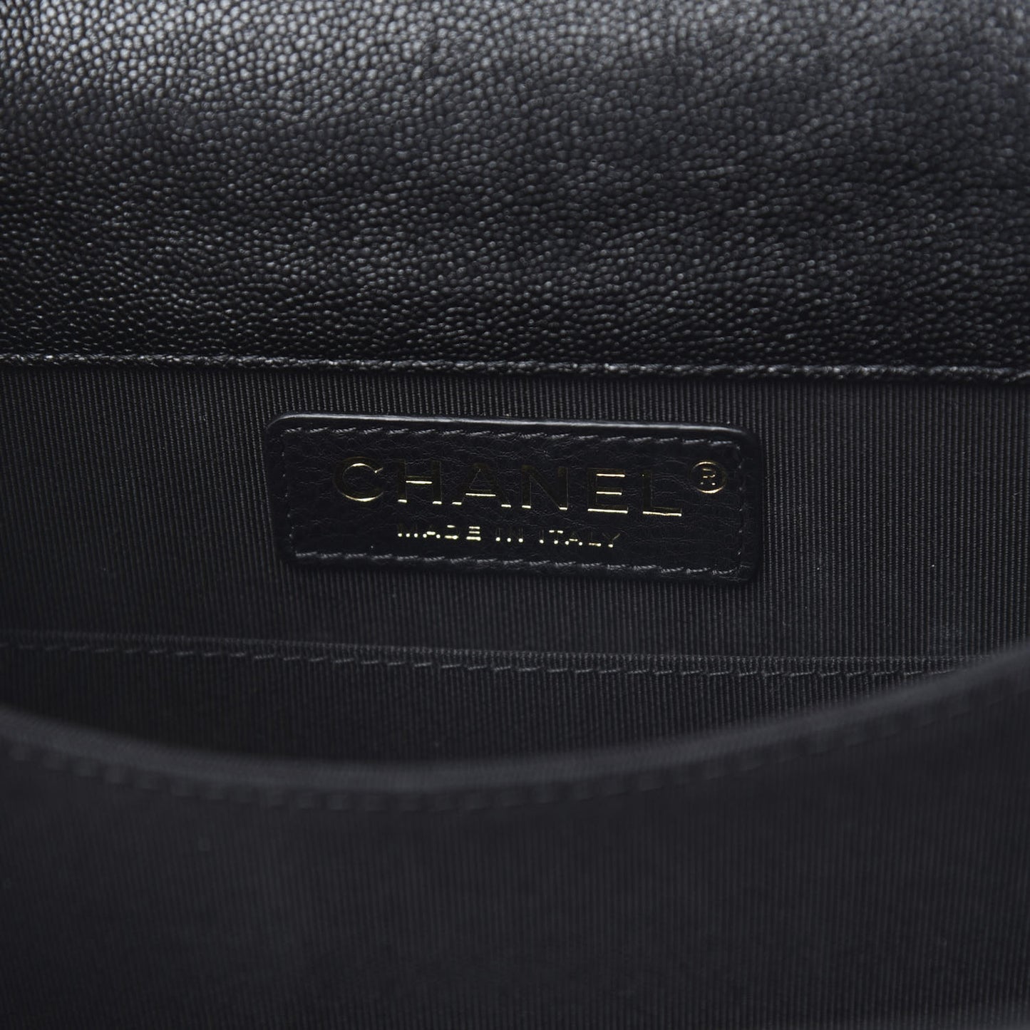 Caviar Quilted North South Boy Flap Black