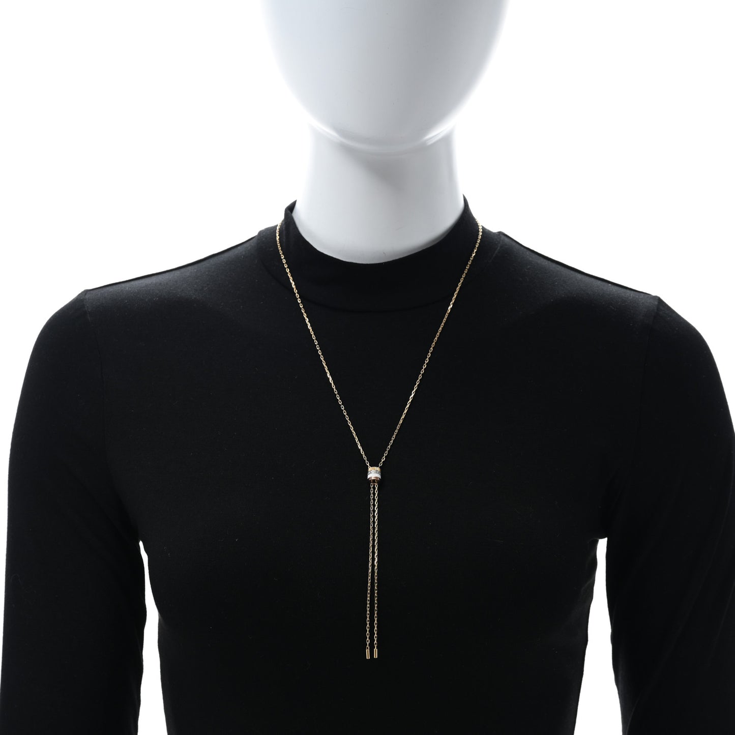 18K White Yellow Rose Gold Diamond Ceramic SM Quatre White Edition Tie Necklace