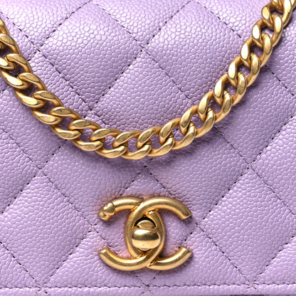 Chanel Caviar Quilted Sweetheart Wallet On Chain WOC Light Purple 7 of 10