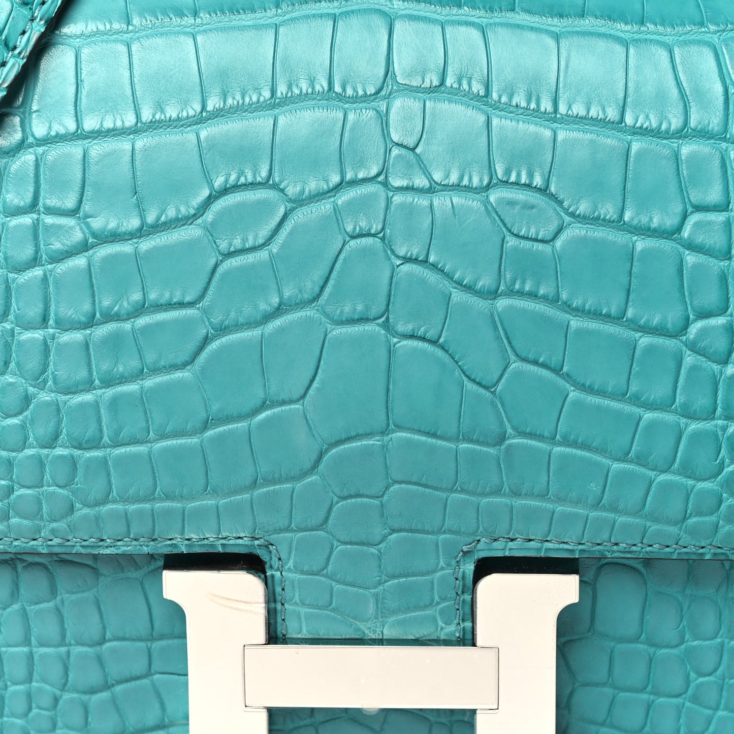Matte Alligator Constance 18 Bleu Paon