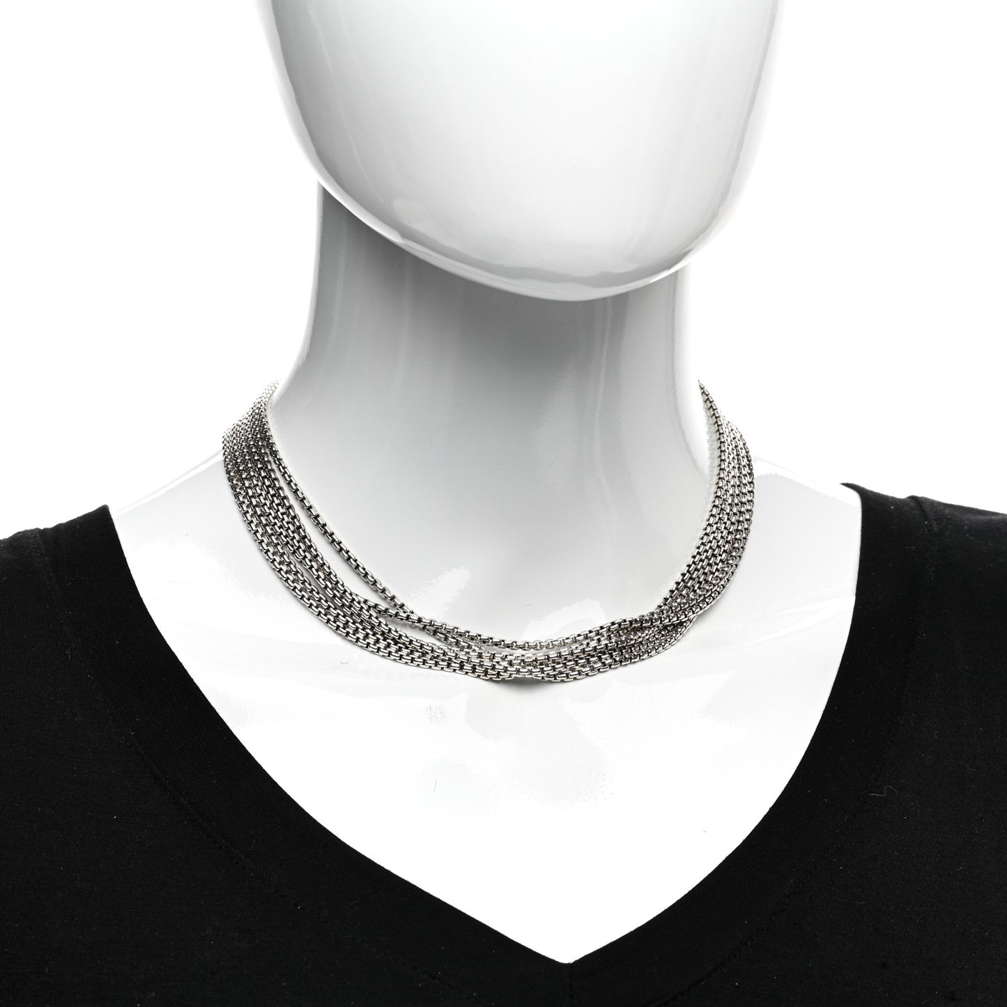 Sterling Silver 14K Yellow Gold Multi Box Chain Necklace
