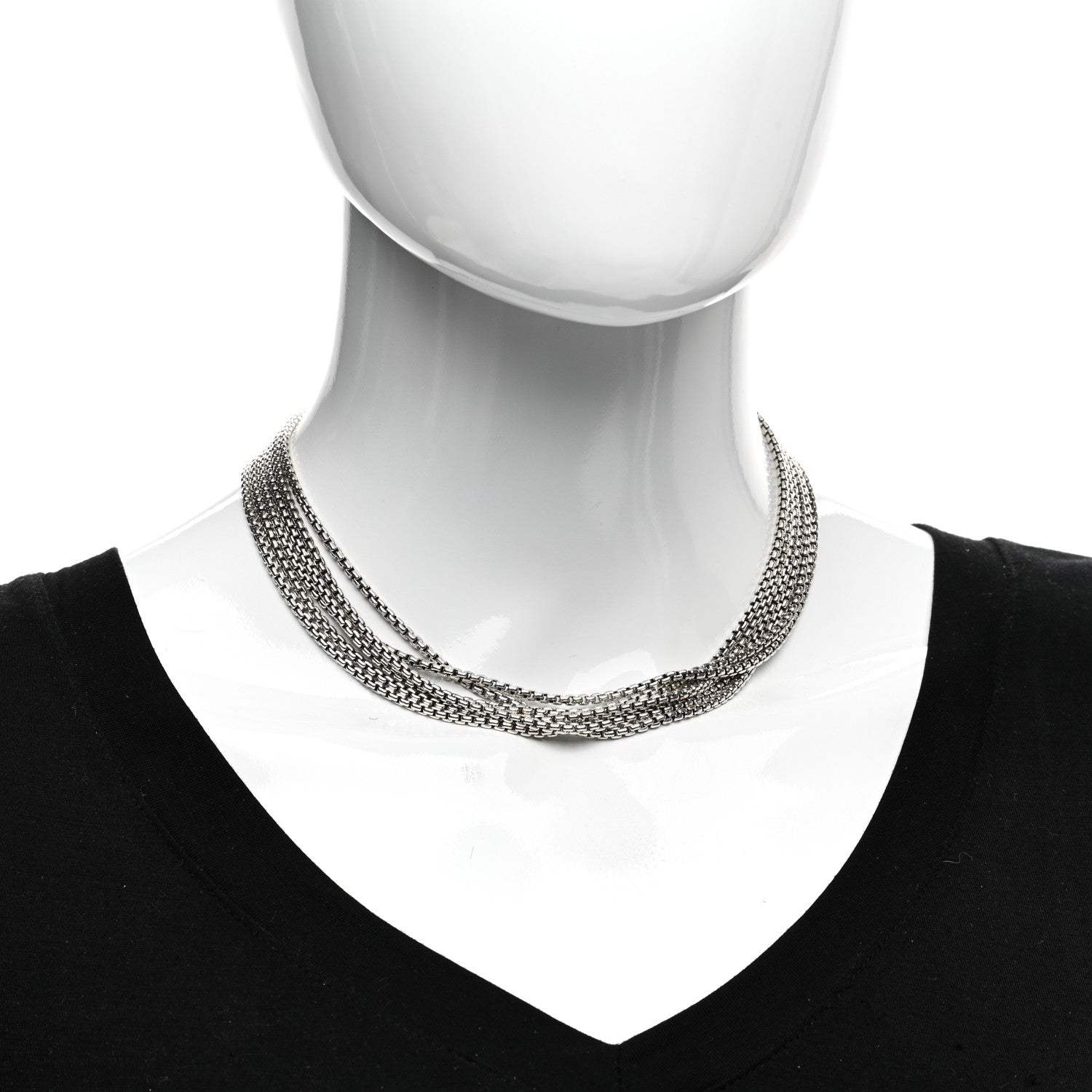 David Yurman Sterling Silver 14K Yellow Gold Multi Box Chain Necklace 2 of 4
