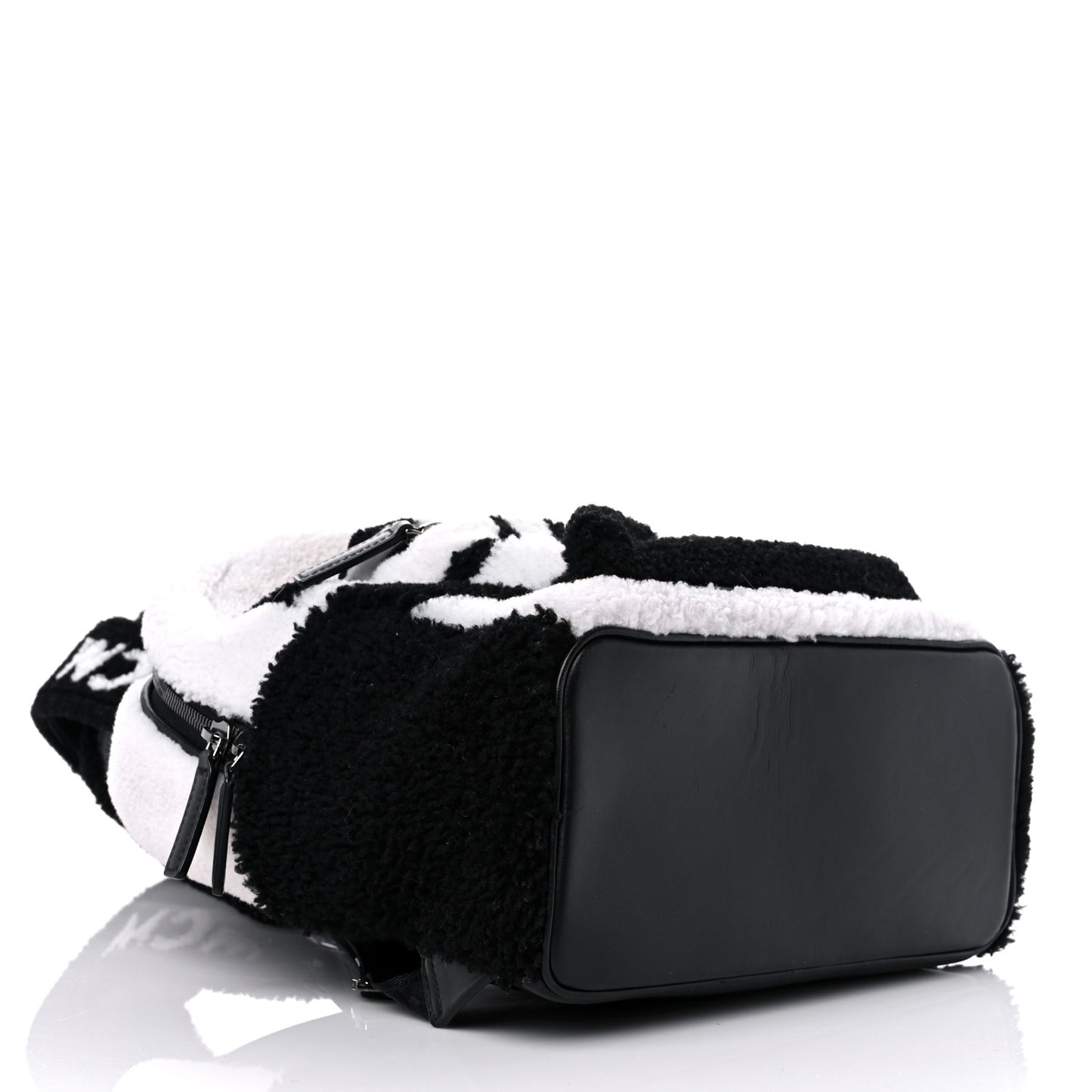 Shearling Contrast Logo Stark Backpack Black White