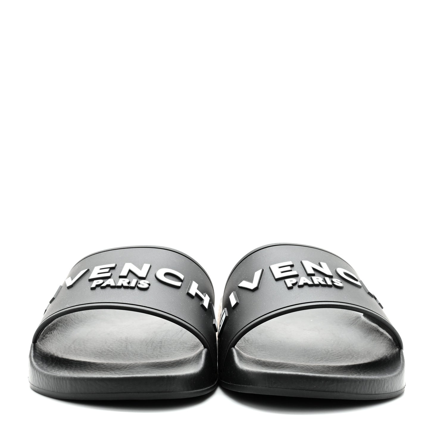 Rubber Logo Pool Slide Sandals 37 Black