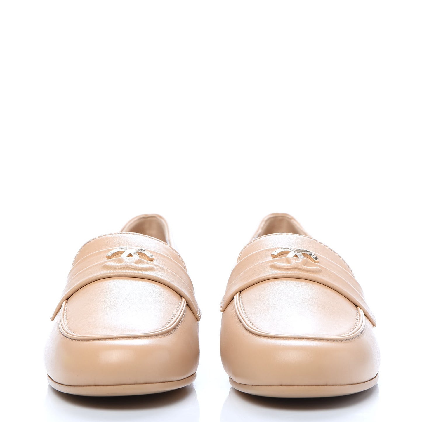 Lambskin CC Loafers 38 Beige