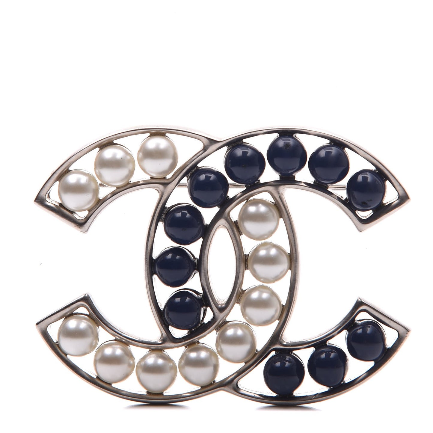 Pearl CC Brooch Blue Silver