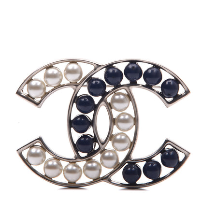 Chanel Pearl CC Brooch Blue Silver 1 of 5