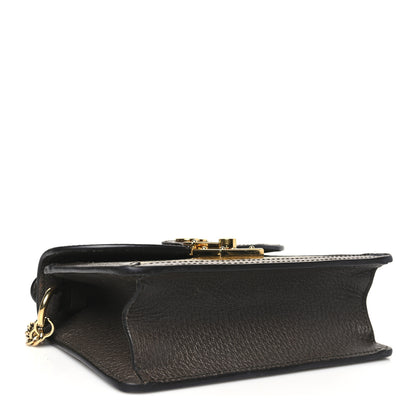 Gucci GG Supreme Monogram Textured Dollar Calfskin Web Mini Ophidia Padlock Top Handle Chain Shoulder Bag Beige Ebony New Acero 4 of 10