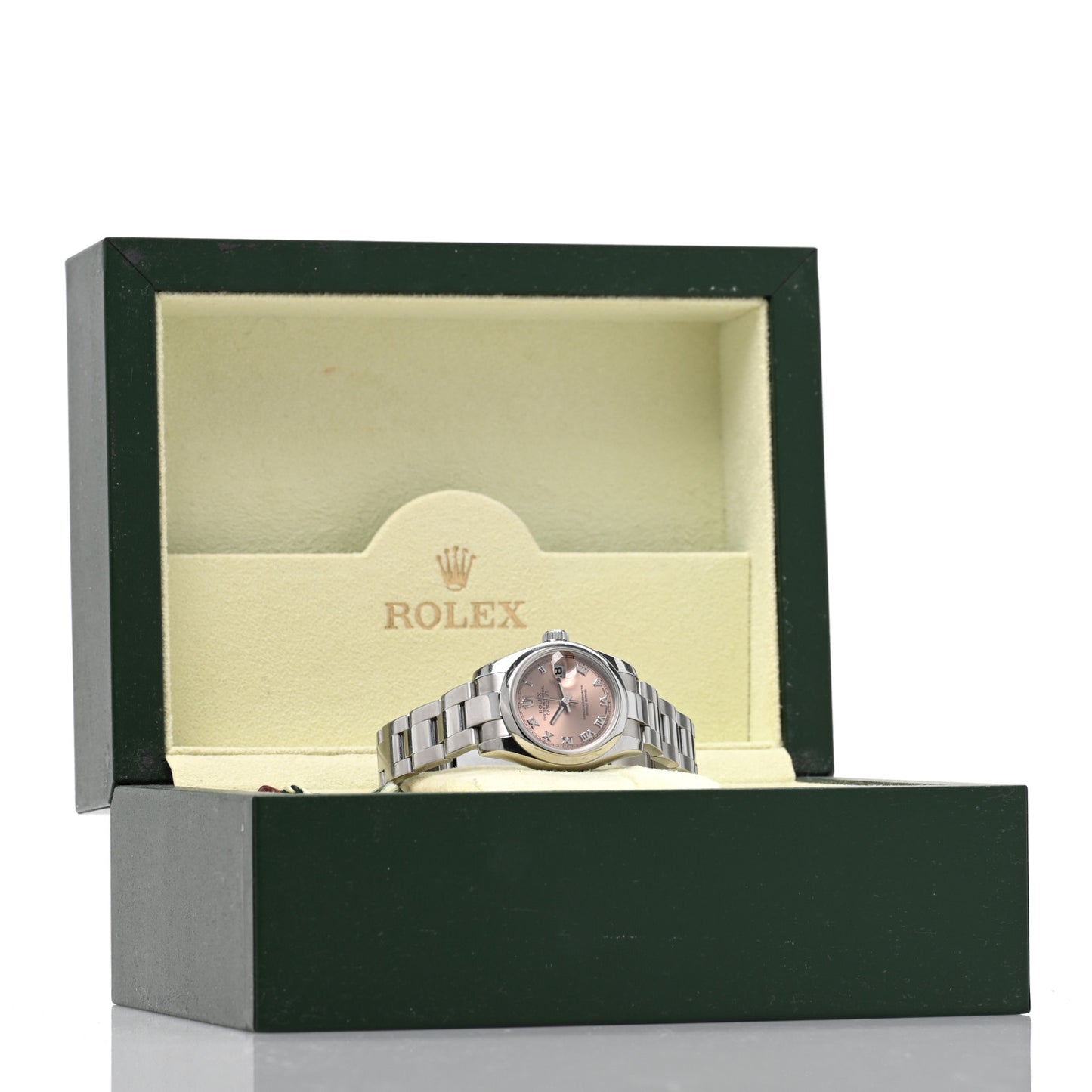 Stainless Steel 26mm Oyster Perpetual Datejust Watch Pink Roman 179160