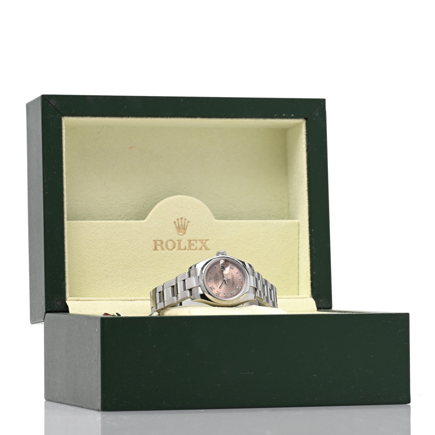 Rolex Stainless Steel 26mm Oyster Perpetual Datejust Watch Pink Roman 179160 5 of 5