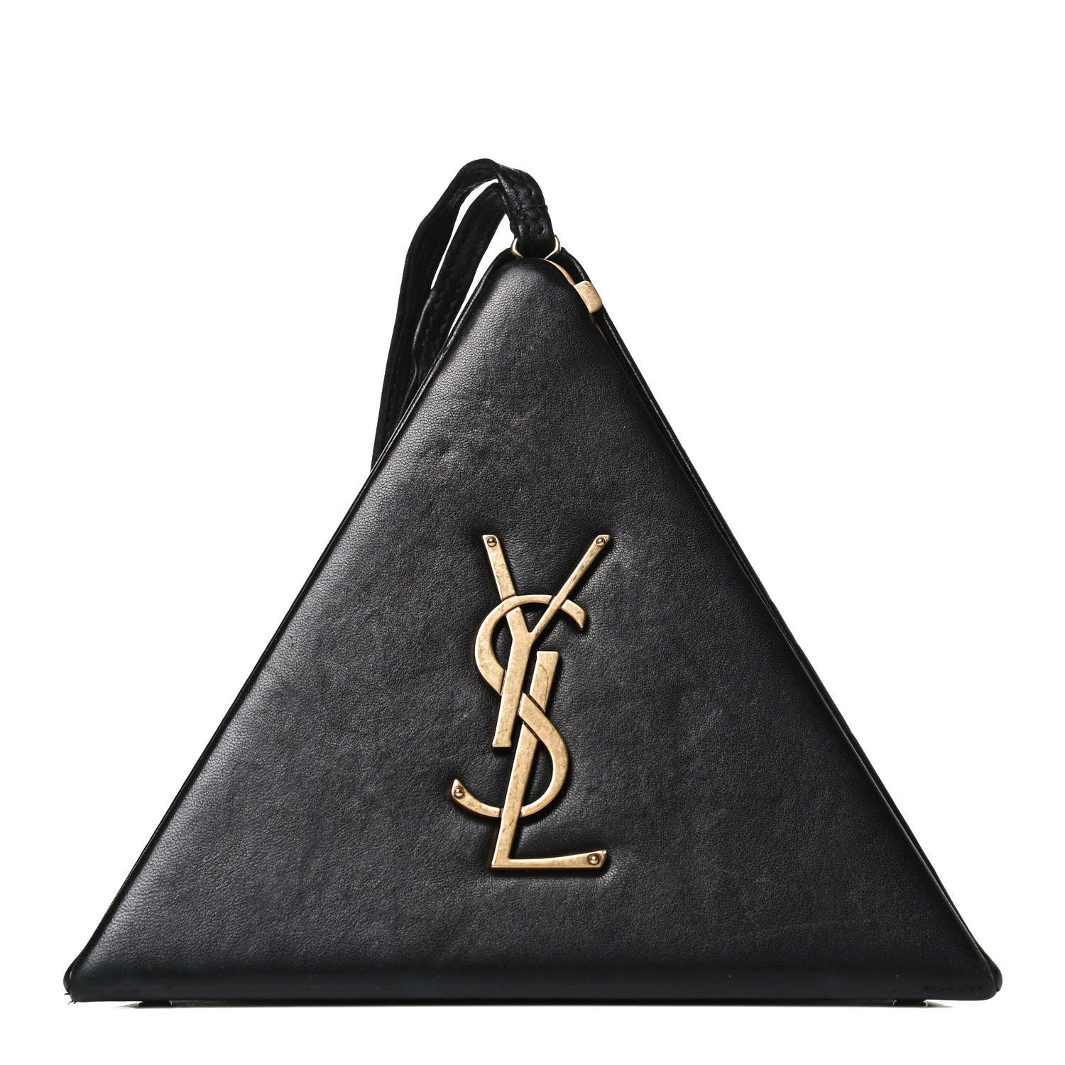 Saint Laurent Lambskin Pyramid Clutch Black 1 of 12