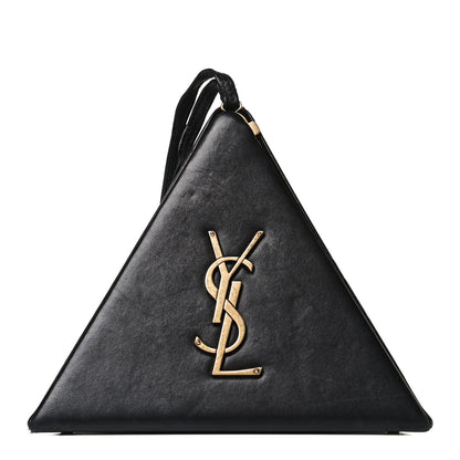 Saint Laurent Lambskin Pyramid Clutch Black 1 of 12