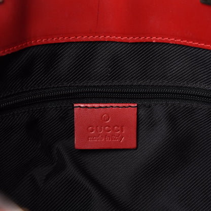 Gucci Monogram Large Bucket Tote Navy Red 10 of 12