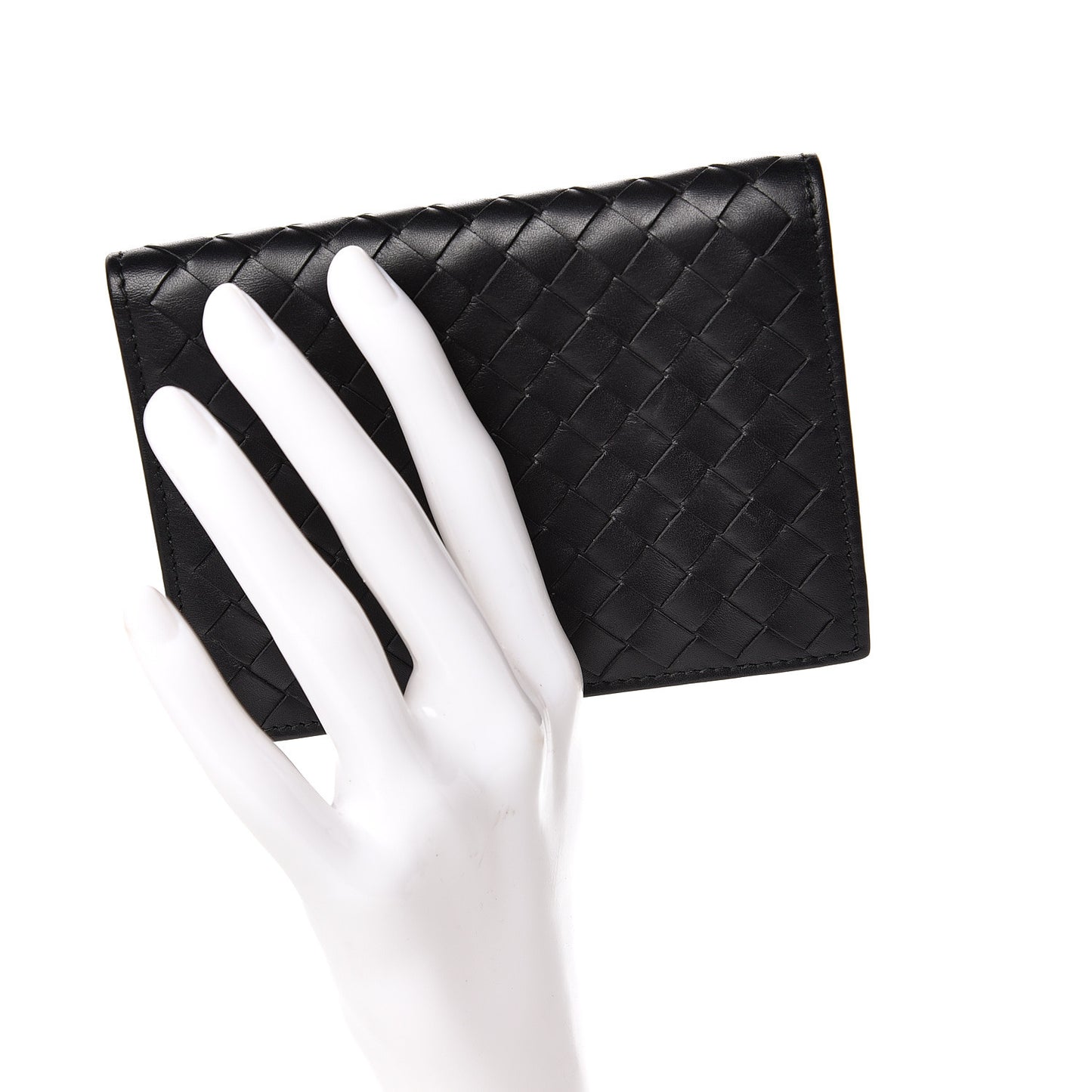 Nappa Intrecciato Bi-Fold Wallet Black
