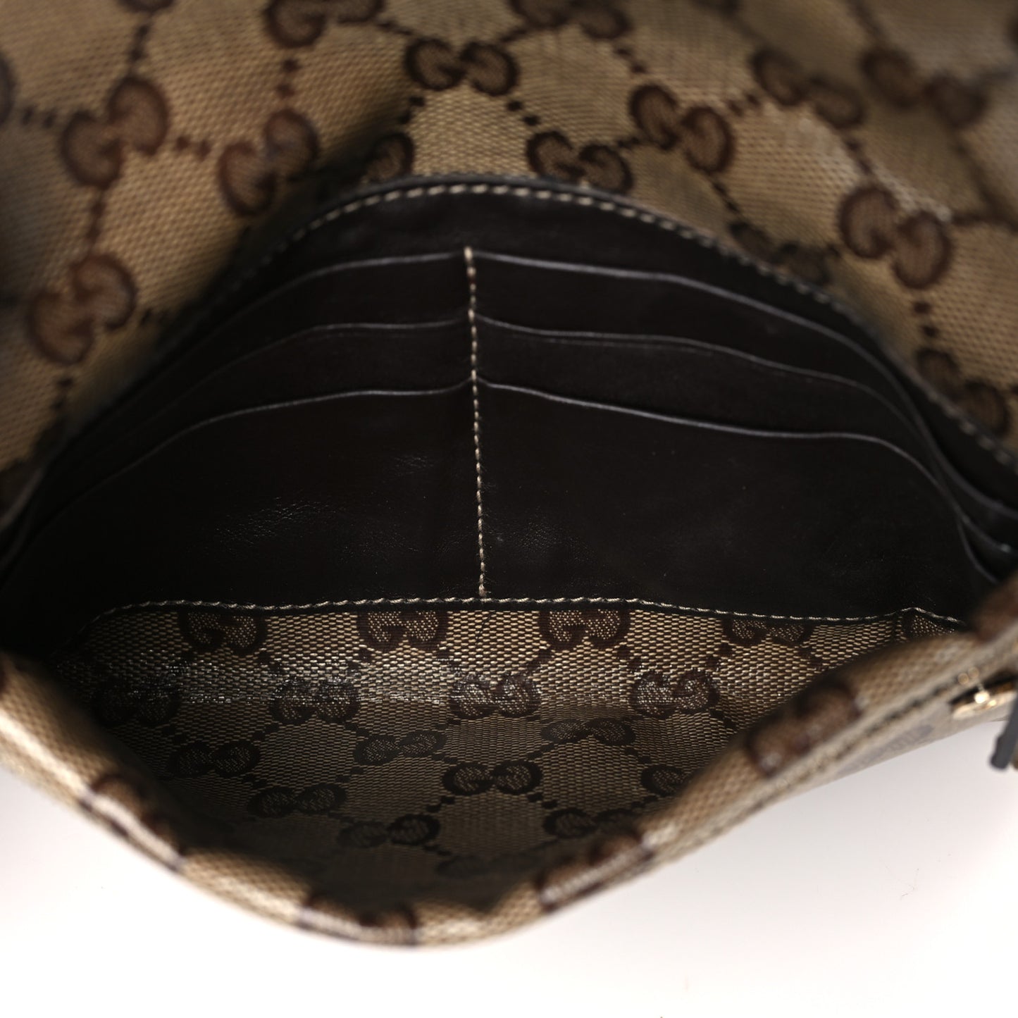 Crystal Monogram Wallet On Chain Beige Dark Brown