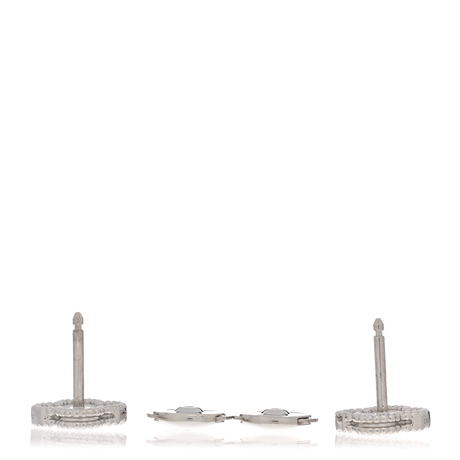 Van Cleef & Arpels 18K White Gold Diamond Sweet Alhambra Earrings 3 of 5