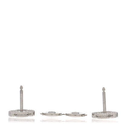 Van Cleef & Arpels 18K White Gold Diamond Sweet Alhambra Earrings 3 of 5