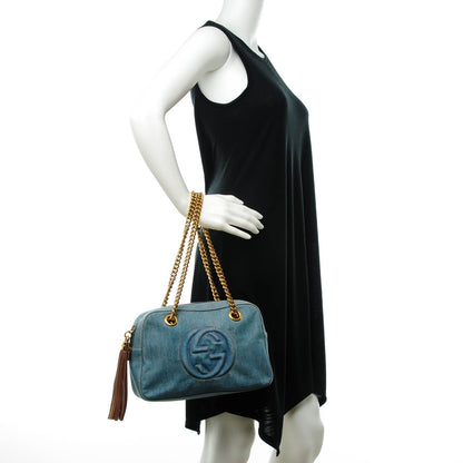Gucci Denim Small Soho Bowler Blue 2 of 7