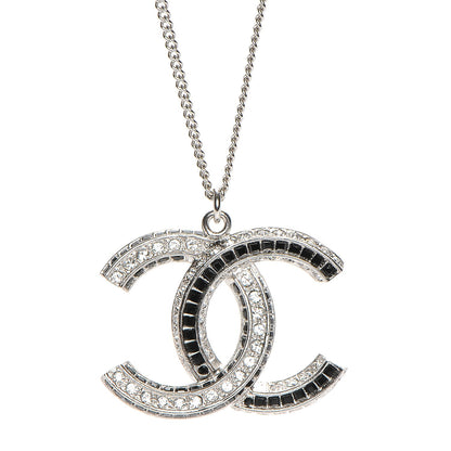 Chanel Baguette Crystal Large CC Necklace Silver Black 4 of 6