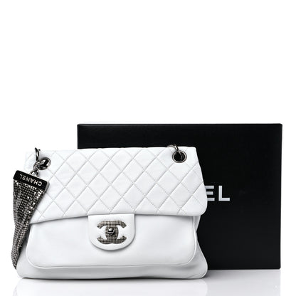 Chanel Lambskin Quilted Chain Mail Shoulder Bag White 12 of 12