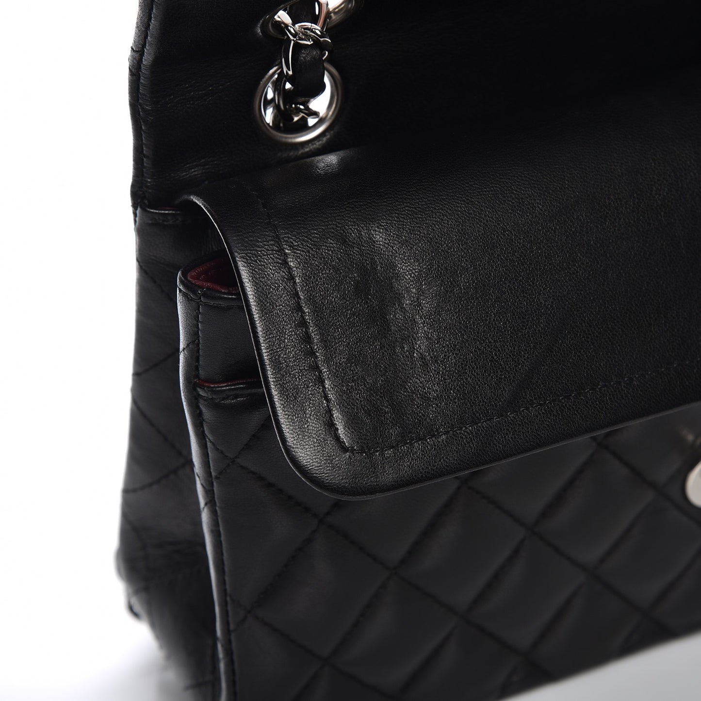 Lambskin Quilted Small Double Flap Black