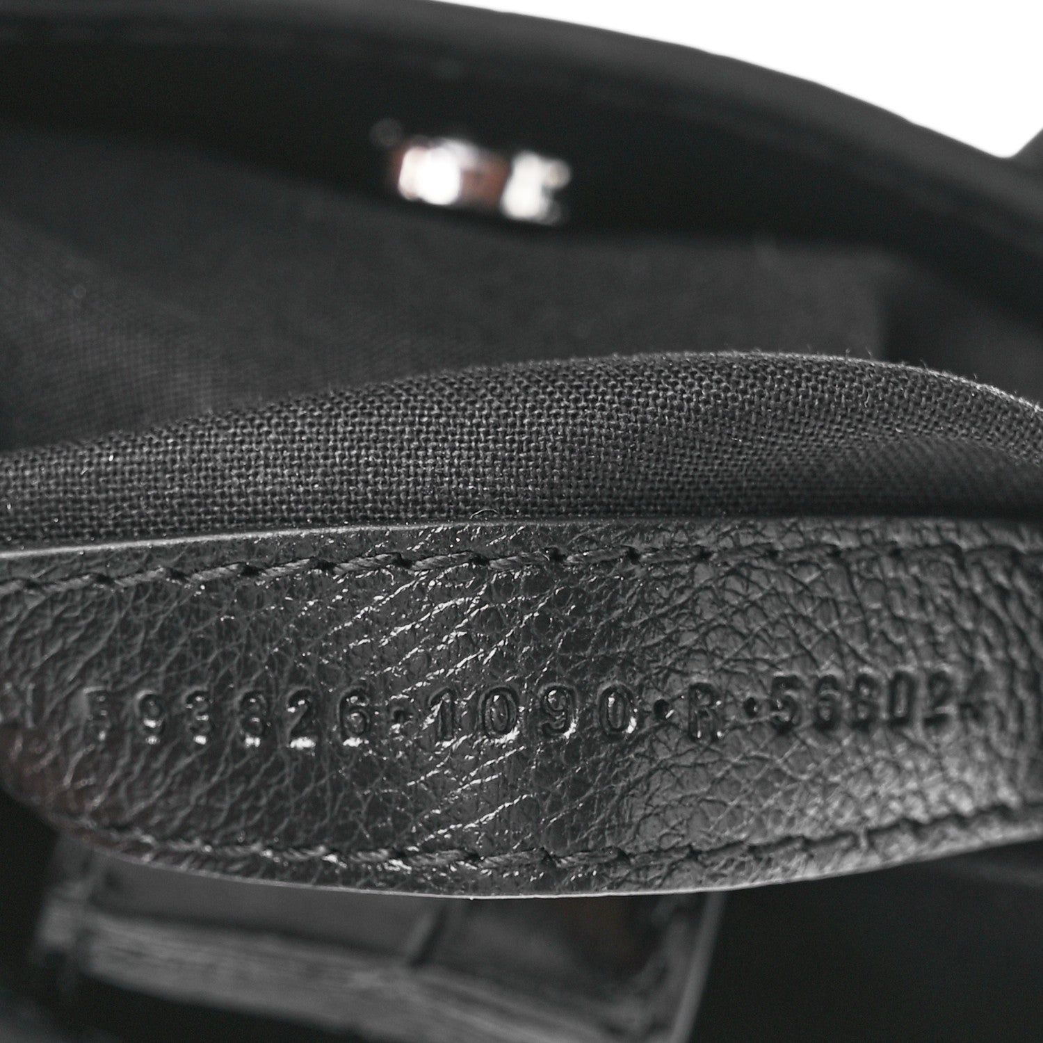 Balenciaga Calfskin Crocodile Embossed Logo Shopping Phone Holder Bag Black 7 of 10