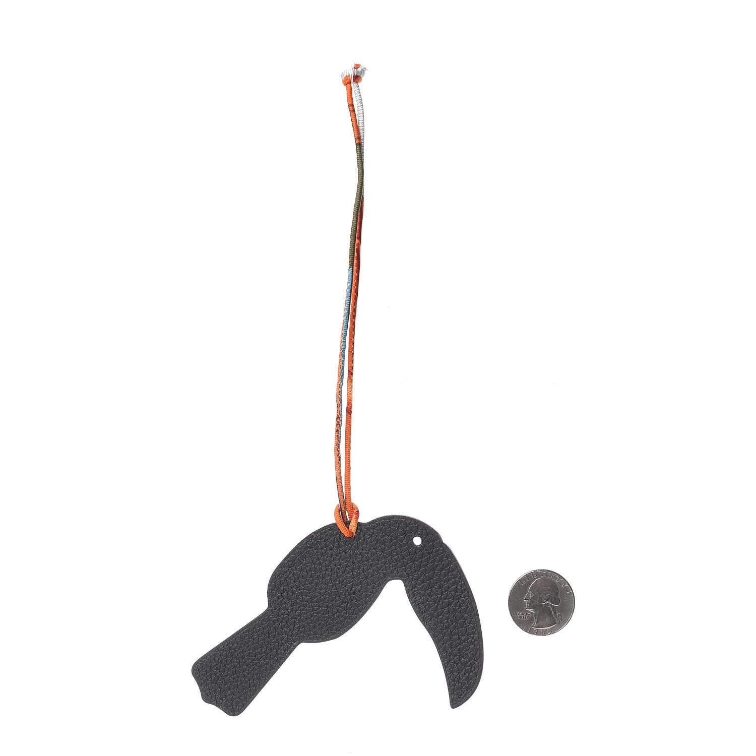 Hermes Togo Epsom Petit H Toucan Bag Charm Black Rose Pourpre 2 of 6