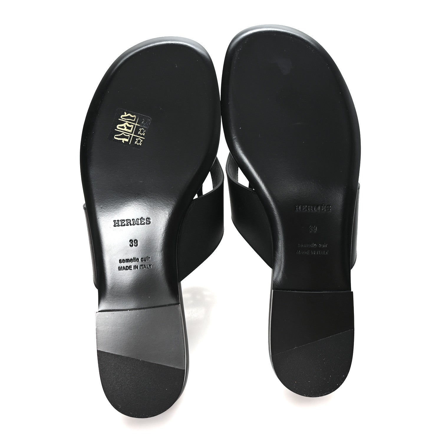 Hermes Calfskin Womens Mage Sandals 39 Black 6 of 9