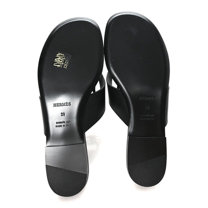 Hermes Calfskin Womens Mage Sandals 39 Black 6 of 9