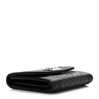 Chanel Caviar Chevron Quilted Boy Card Holder Wallet Black 3 of 11