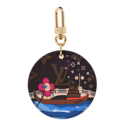 Louis Vuitton Monogram 2019 Christmas Animation Venice Bag Charm Key Ring Blue 1 of 6