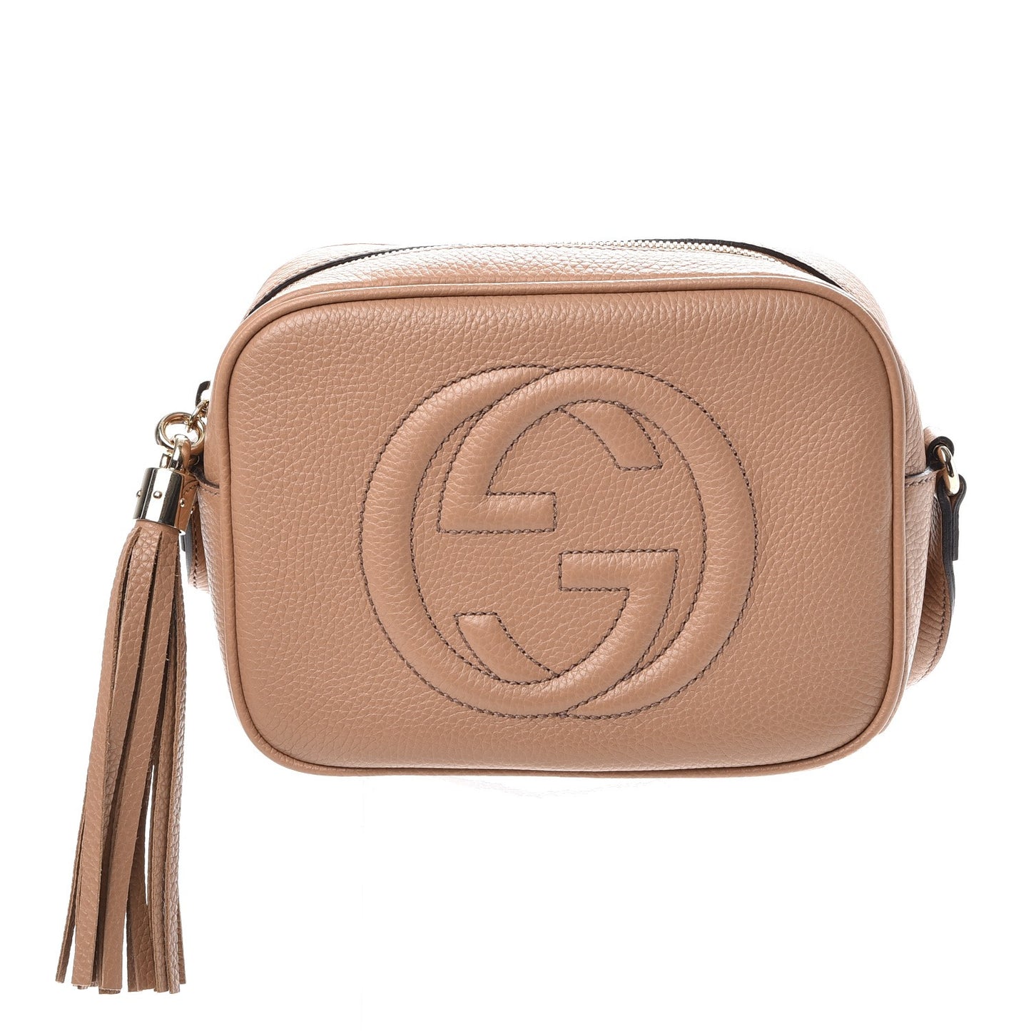 Pebbled Calfskin Small Soho Disco Bag Camelia