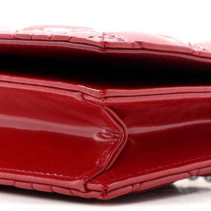 Christian Dior Patent Cannage Lady Dior Convertible Clutch Red 10 of 12